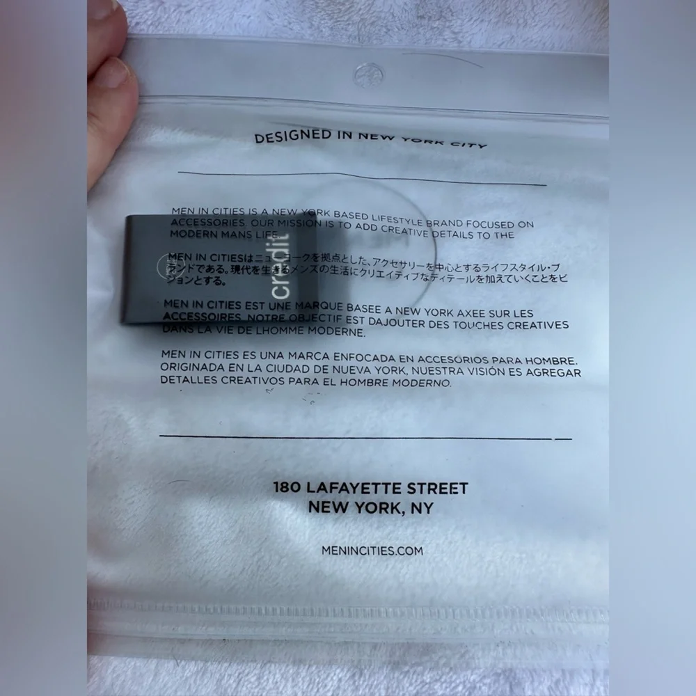 NWT- Men in Cities- Metal Double‎ Sided Cash and Credit Money Clip